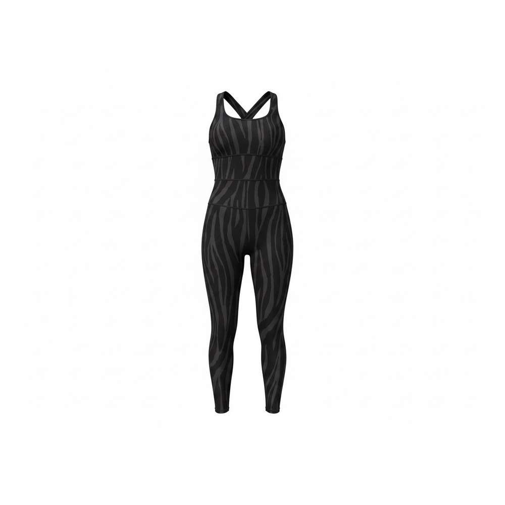 DVF For Target Tonal Zebra Full Length Bodysuit Jumpsuit Workout XL